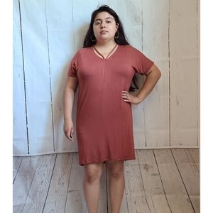 Brick red strappy neck tie mini dress new boutique